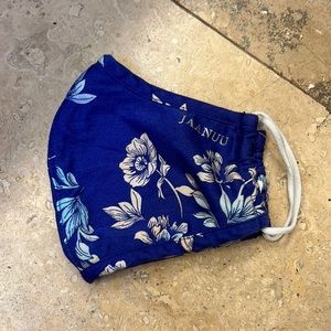 Jaanuu blue and white floral face mask
